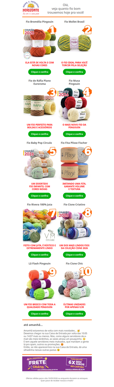 Top 10 Lãs da Semana tem Lançamentos, Novas Cores e Promoções. Vem ver!🧡🔟