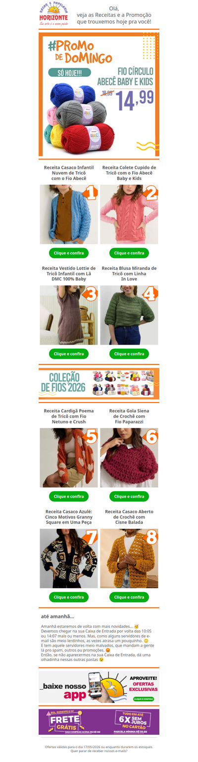 Fio Abecê Baby e Kids na #PromodeDomingo e + 8 Lindas Receitas de Crochê e Tricô pra você. Vem já aproveitar! 🧡😄