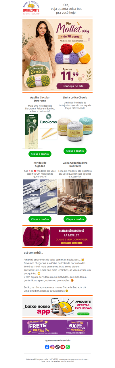 Fio Mollet com cor Brasil + Novas Agulhas, Linha com Lantejoula, Renda e um Acessório INCRÍVEL. Vem ver!😍