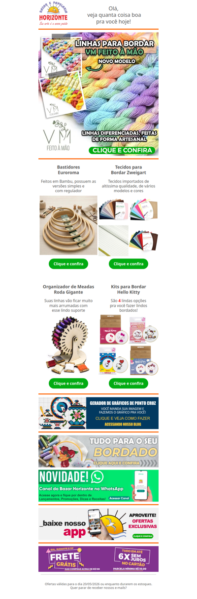 Linhas para Bordar VM com Novos Modelos, bastidores, Tecidos Importados e um Organizador de Meada INCRÍVEL. Vem ver!🧡😍