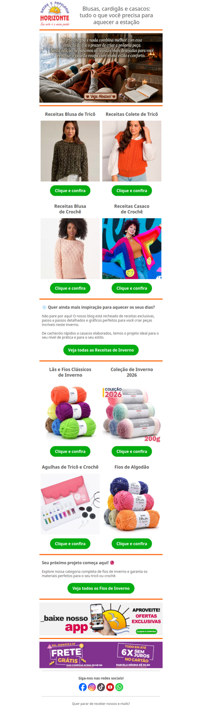 O inverno chegou! ❄️ Prepare o seu próximo projeto com nossas receitas exclusivas 🧡