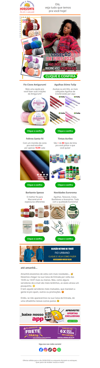 Coleção de Lãs 2026 + Novo Fio para Amigurumi, Acessórios, Tintas, Feltros, Barbantes e muito mais. Vem ver!🧡🌞