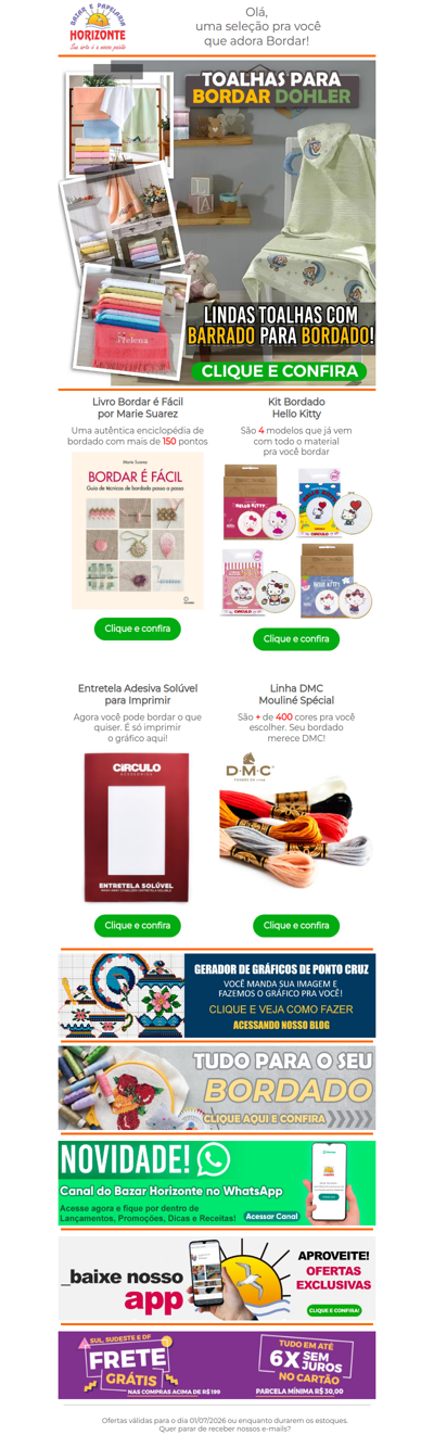 Toalhas, Livros, Kits, Entretelas e Linhas para Bordado. Aqui tem tudo que você precisa!🥰
