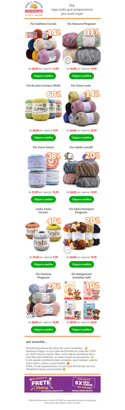 Top 10 Lãs, Linhas e Amigurumi com DESCONTO. Tem fio com até 60% OFF. Vem aproveitar!🧡🔟