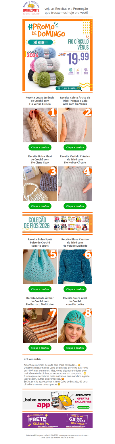 Fio Vênus Círculo na #PromodeDomingo e + 8 Lindas Receitas de Crochê e Tricô pra você. Vem já aproveitar! 🧡😍