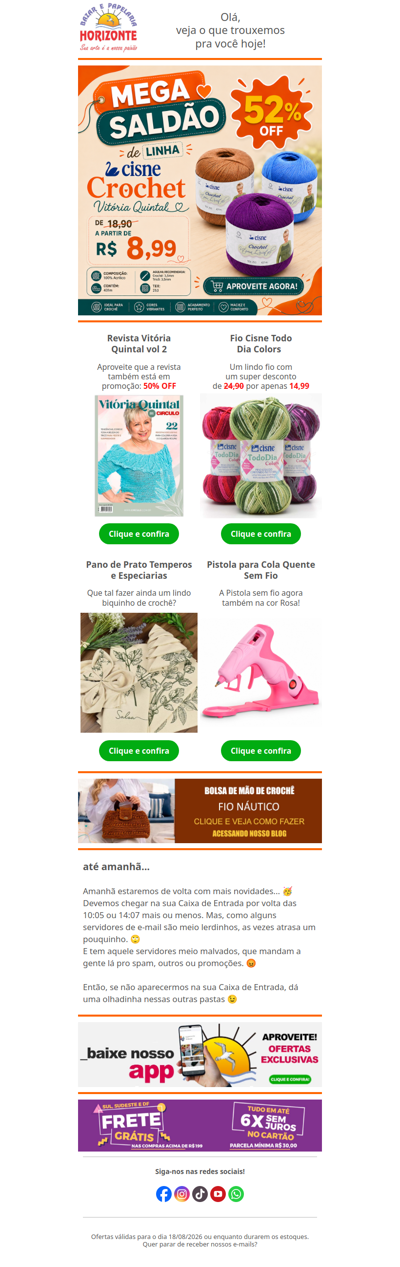 Linha e Revista da Vitória Quintal com SUPER DESCONTOS + Panos de Prato e Pistola de Cola Quente SEM FIO!!! Vem ver😍
