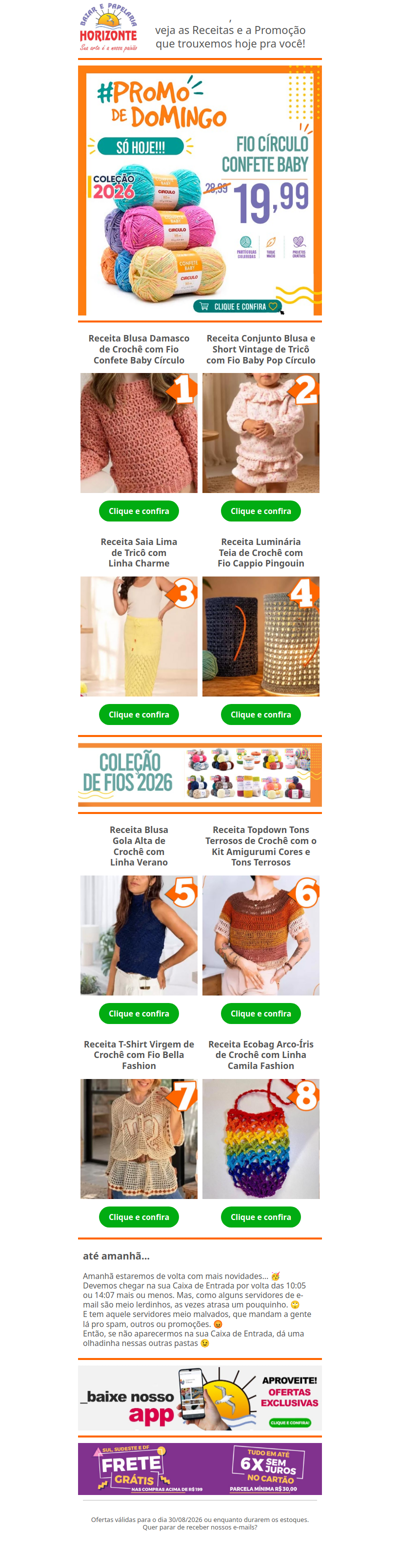 Fio Confete Baby na #PromodeDomingo e + 8 Lindas Receitas de Crochê e Tricô pra você. Vem já aproveitar! 🧡😍