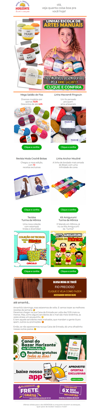 Fios da Anne Galante, Lãs por 19,99, Tecidos, Revista, Amigurumi e muito mais. Vem ver!🥰🧡