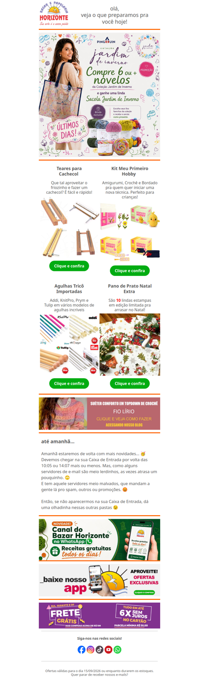 Fios Pingouin em Promoção + Teares, Agulhas Importadas, Pano de Natal e um Super Lançamento da Círculo. Vem ver!🧡😘
