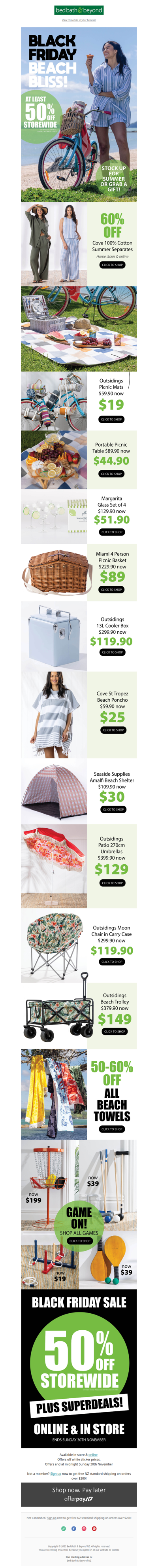 Black Friday Beach Bliss! ☀️ 50% Off + Superdeals!