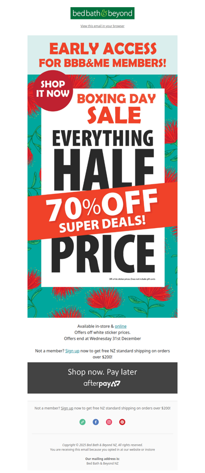 BOXING DAY SALE 🎉 EARLY ACCESS NOW!