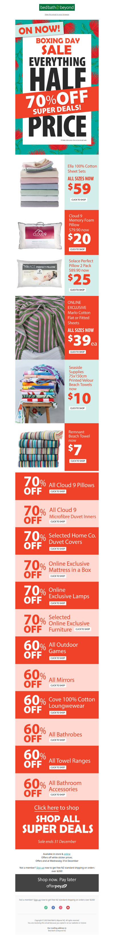 Everything HALF PRICE 🎉 BOXING DAY SALE!