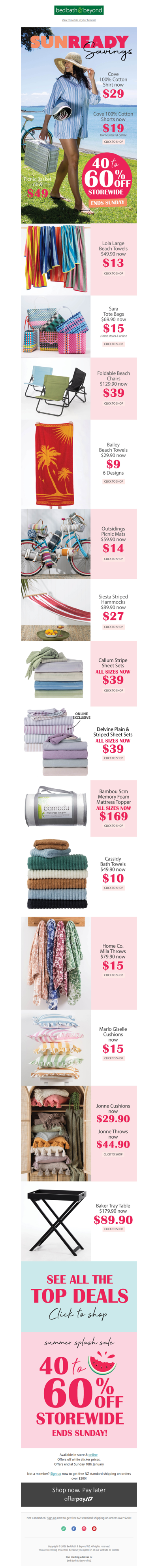 Sun Ready Savings ☀️ 40 to 60% Off Storewide Sale