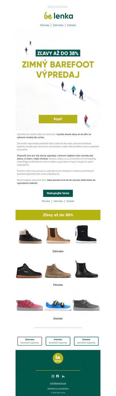 Zľavy až do 38%. Zimný výpredaj na obľúbené barefoot modely!