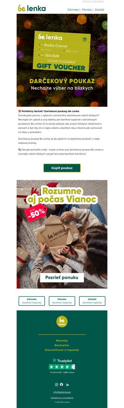 💌 👣 Perfektný darček? Darčekový poukaz Be Lenka