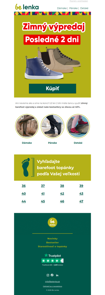 ⌛ Posledné 2 dni - Zimný výpredaj %