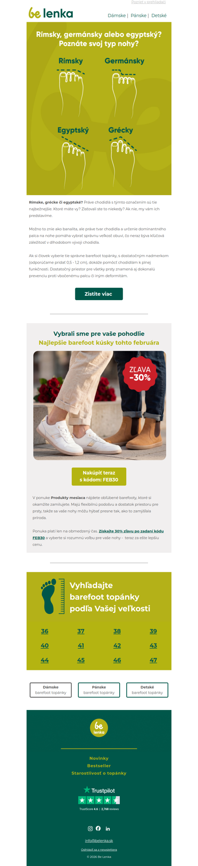 🦶 Rímsky, germánsky, alebo egyptský? Spoznajte svoj typ chodidla a prečo je to dôležité.
