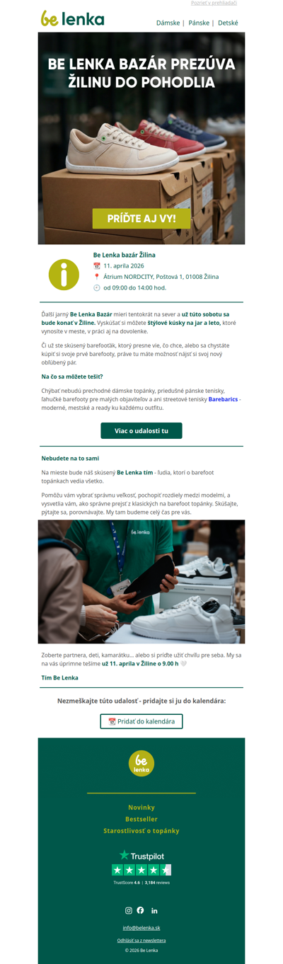 Be Lenka bazár prezúva Žilinu