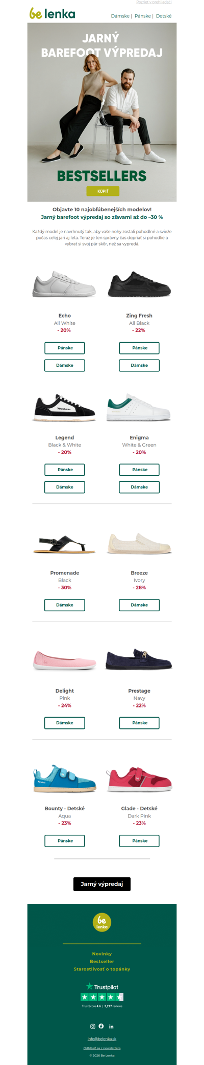 🤩 TOP 10 bestsellerov z jarného barefoot výpredaja