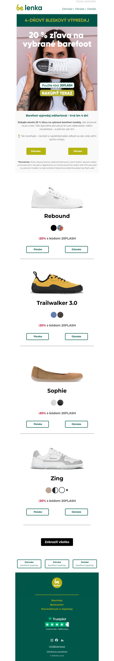 ⚡ Jarný barefoot Flash Sale – 20% zľava len počas najbližších 4 dní