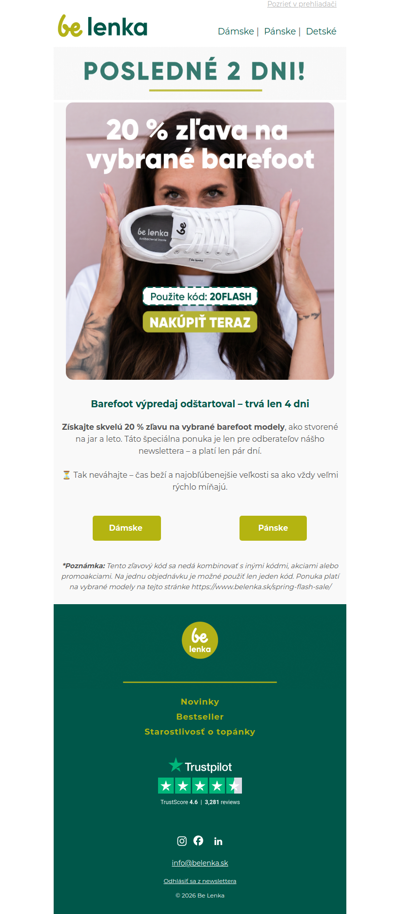 ⏰  Barefoot Flash Sale končí zajtra! -20%