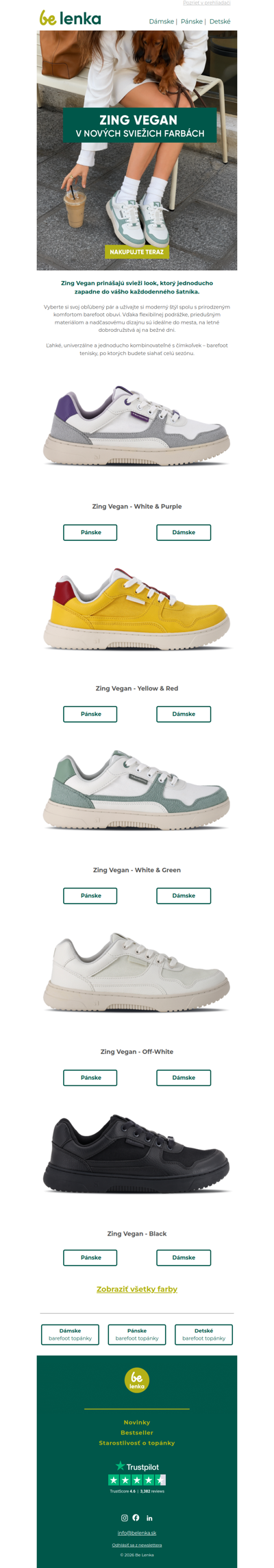 👟 Vaše obľúbené Zing Vegan teraz v 6 nových farbách