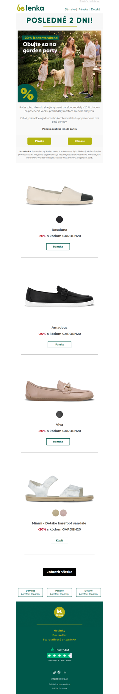 ⏰ Posledné 2 dni: –20% na garden party štýly