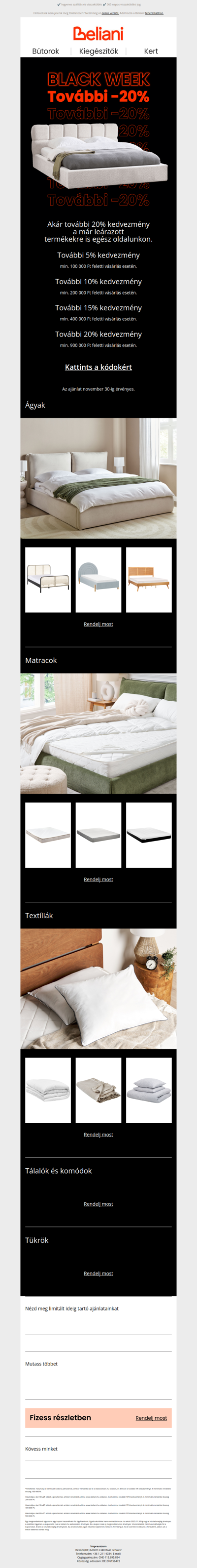 Spórolj nagyot a Black Week-en: Extra 20% kedvezmény 🔥