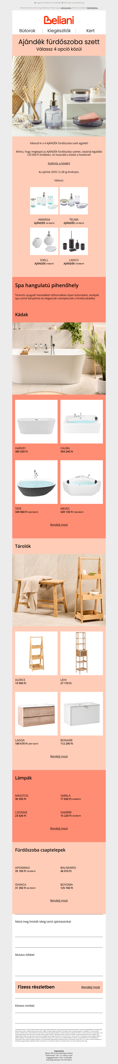 Ajándék fürdőszoba szett: Válassz 4 opció közül 🛁