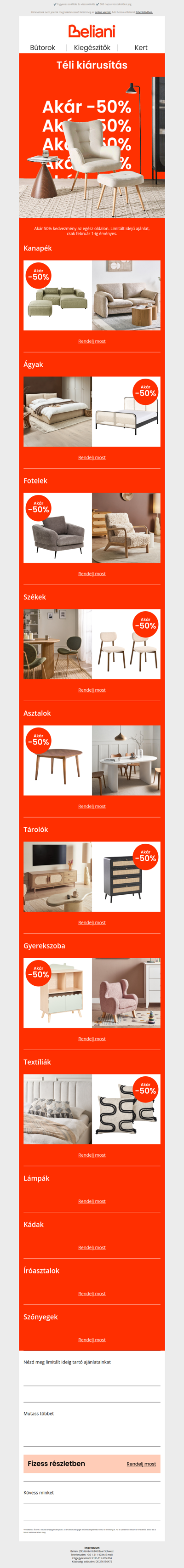 🔥 Akár -50% az egész oldalon 🔥 Indul a téli kiárusítás!