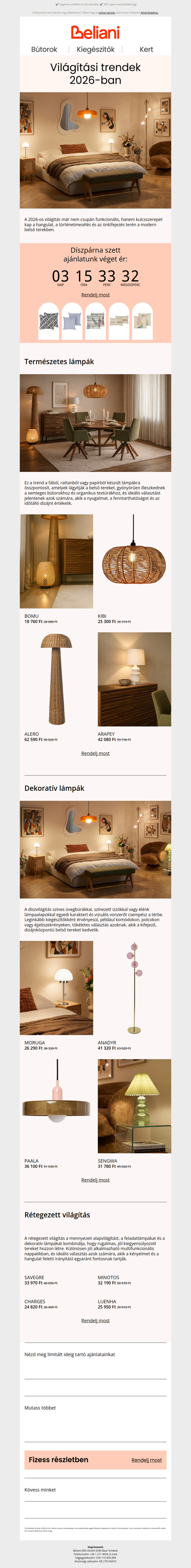 Meghatározó világítási trendek 2026-ban 💡