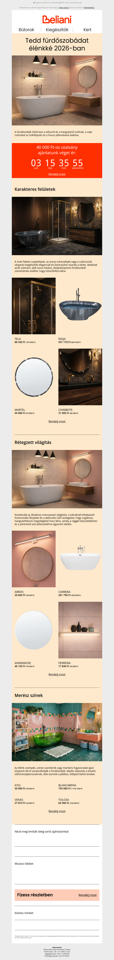 2026-os fürdőszoba trendek: szín & ragyogás🛁