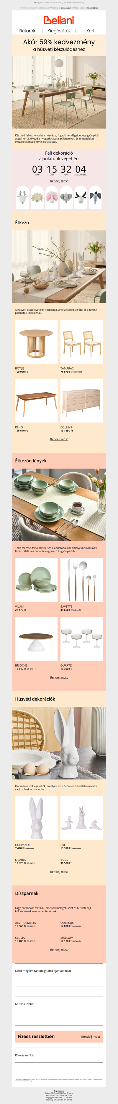 Fogadd a húsvéti vendégeket stílusosan,  akár 59% kedvezménnyel 🐣