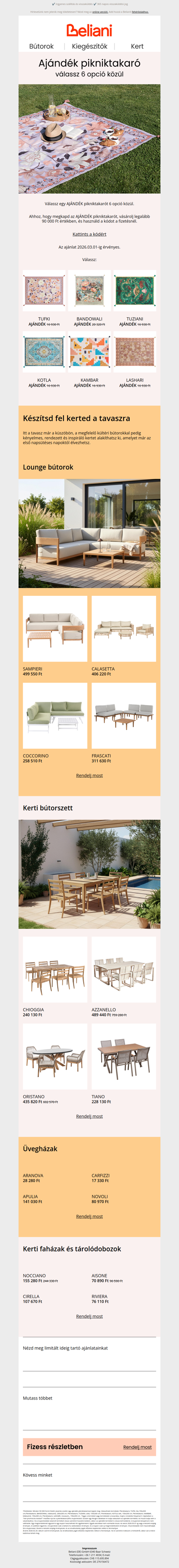 Ajándék pikniktakaró: válassz 6 opció közül 🎁