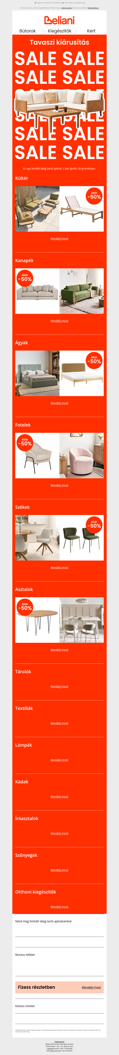 🔥Akár 50% KEDVEZMÉNY az egész oldalon 🔥 A Tavaszi kiárusítás most kezdődik!