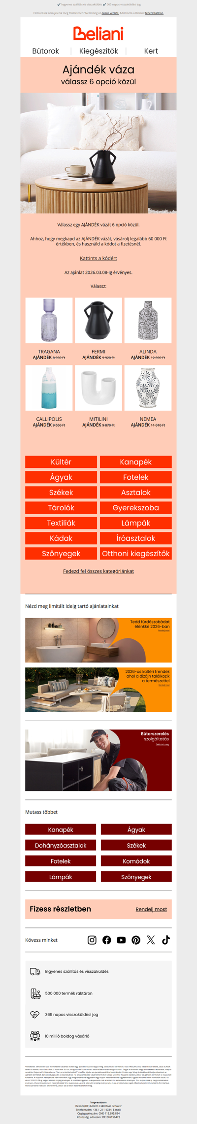 Ajándek váza: válassz 6 opció közül 🎁