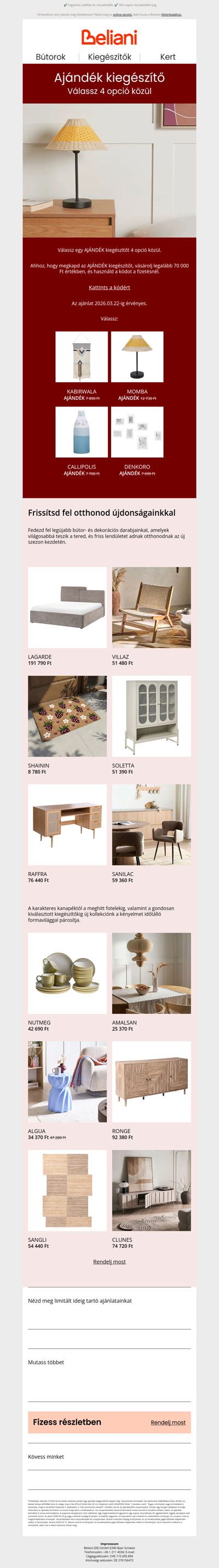 Ajándék kiegészítő: Válassz 4 opció közül 🎁