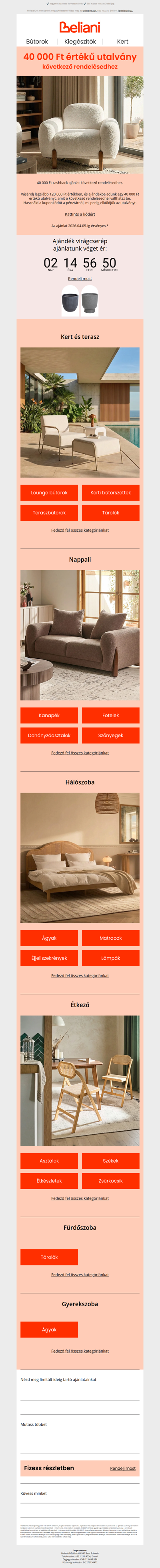 40 000 Ft értékű vásárlási utalvány következő rendelésedhez 💸