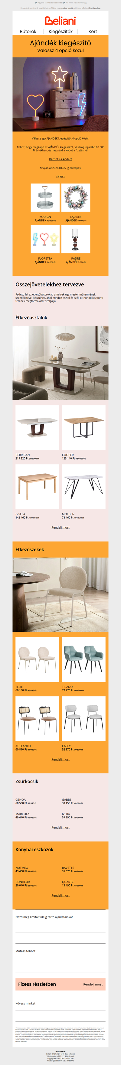 Ajándék kiegészítő: Válassz 4 opció közül 🎁