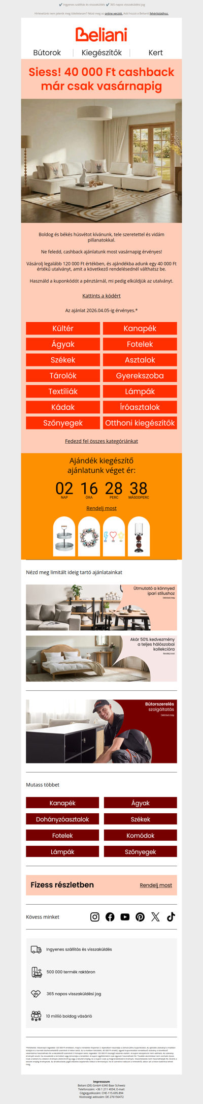 40 000 Ft cashback a következő rendelésedhez, most vasárnapig 💸