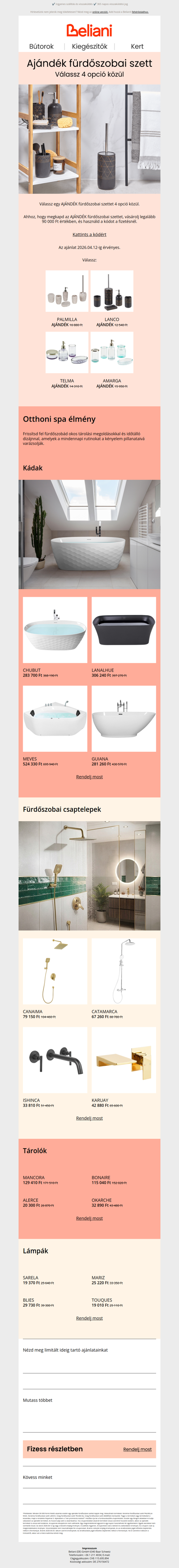 Ajándék fürdőszobai szett: Válassz 4 opció közül 🛁