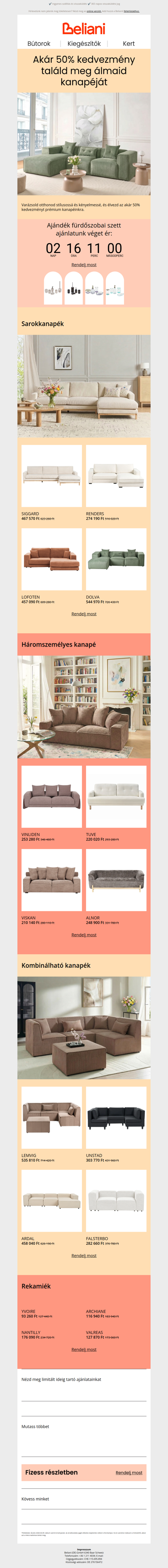 Akár 50% kedvezmény legnépszerűbb kanapéinkra 😍