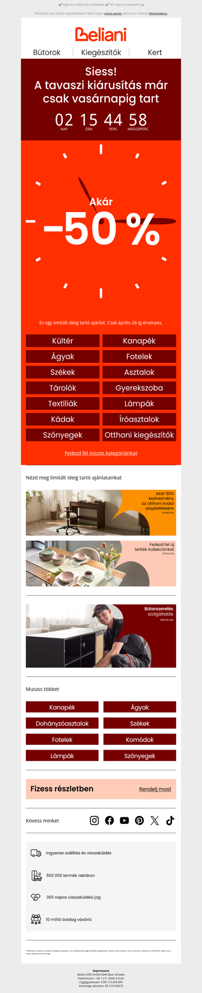 Siess! Akár 50% kedvezmény az egész oldaon, most vasárnapig⏳