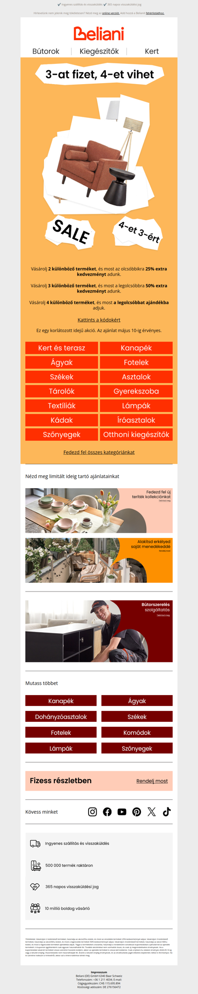 3-at fizet, 4-et vihet akció a szezonközi leárazás keretében 🔥