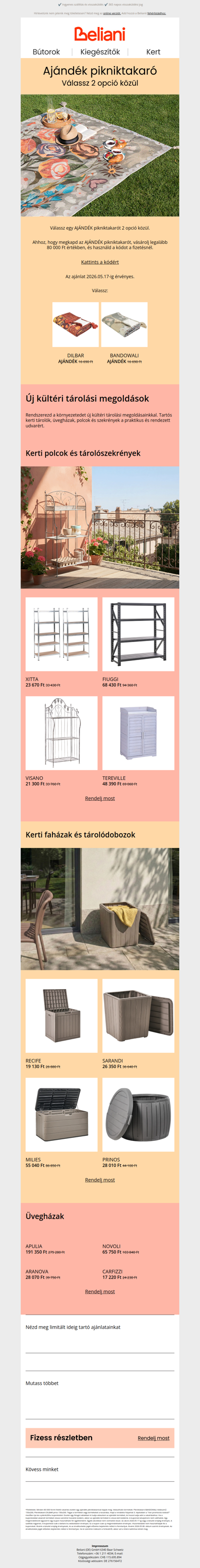 Ajándék pikniktakaró: Válassz 2 opció közül 🎁