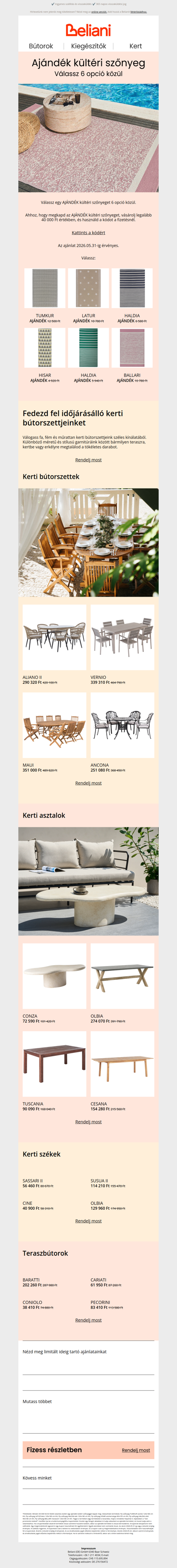Ajándék kültéri szőnyeg: Válassz 6 opció közül 🎁