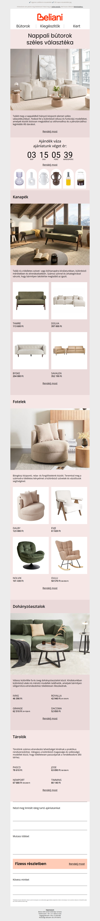 Fedezd fel széles nappali bútor kínálatunkat 🛋️