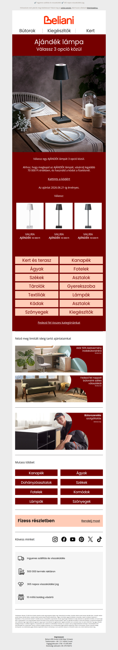 Ajándék lámpa: Válassz 3 opció közül 🎁