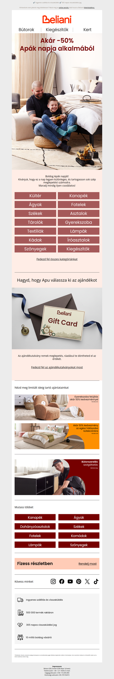 Akár 50% kedvezmény Apák Napja alkalmából 🎁