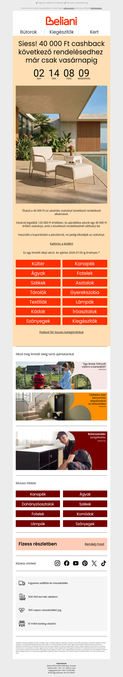 40 000 Ft cashback a következő rendelésedhez, most vasárnapig 💸